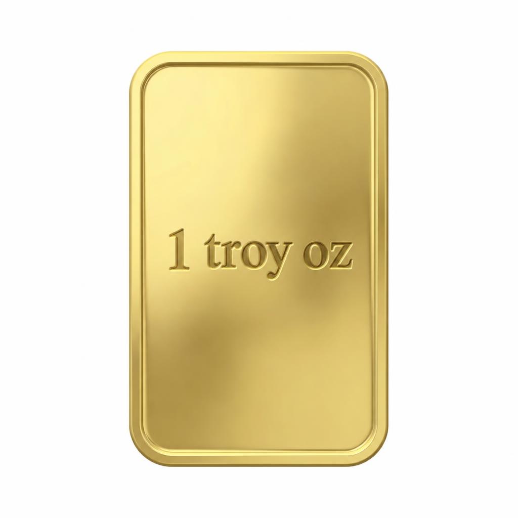 Unbranded gold bar photo for 1 troy ounce with the weight engraved on the bar
