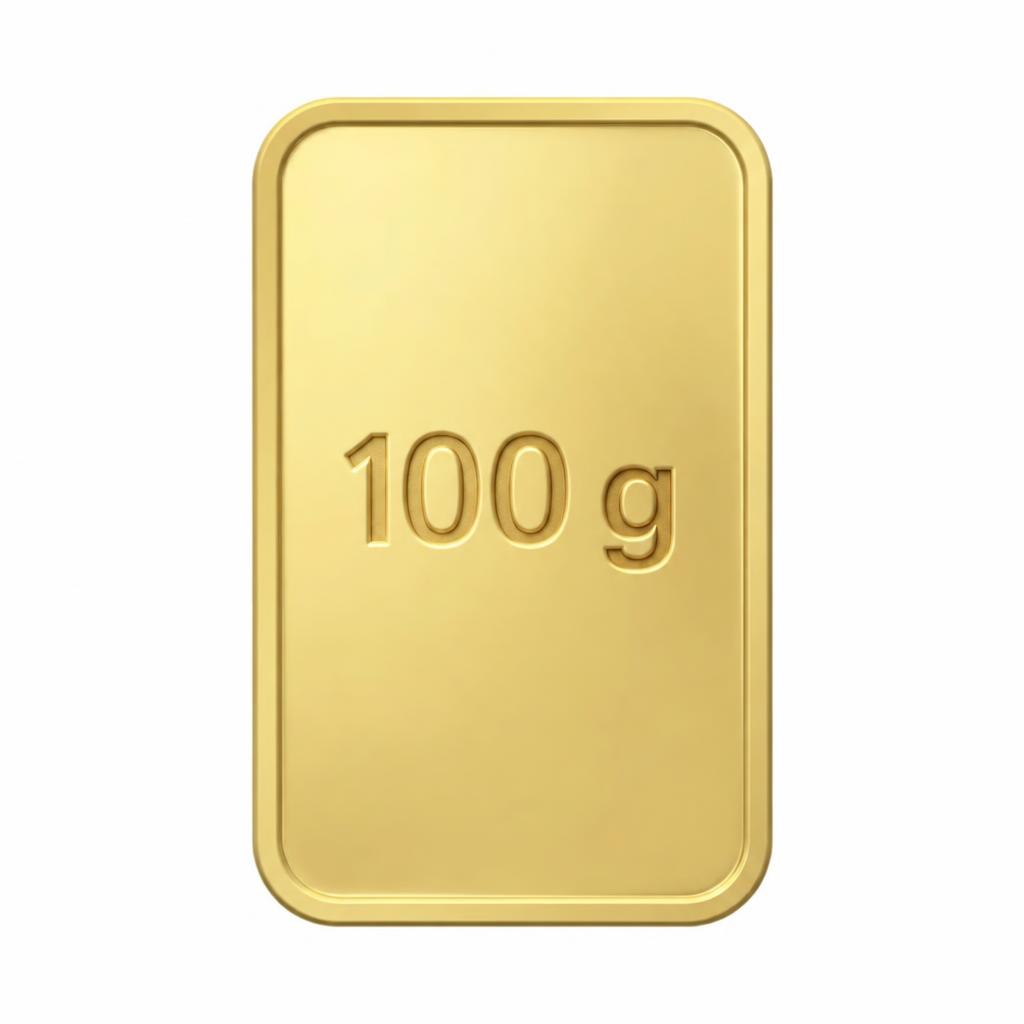 Unbranded gold bar photo for 100 g with the weight engraved on the bar