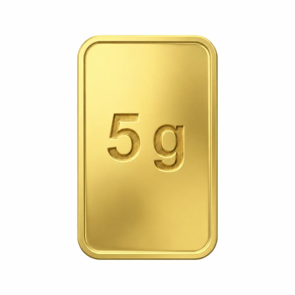 Unbranded gold bar photo for 5 g with the weight engraved on the bar